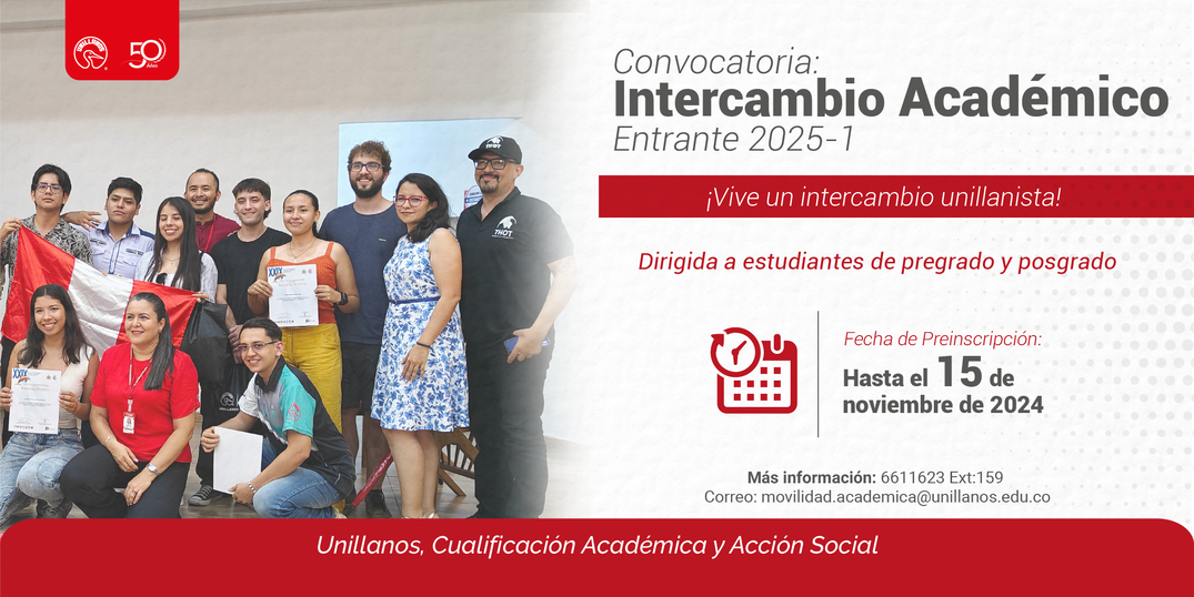 Convocatoria Intercambio Académico Entrante 2025-1