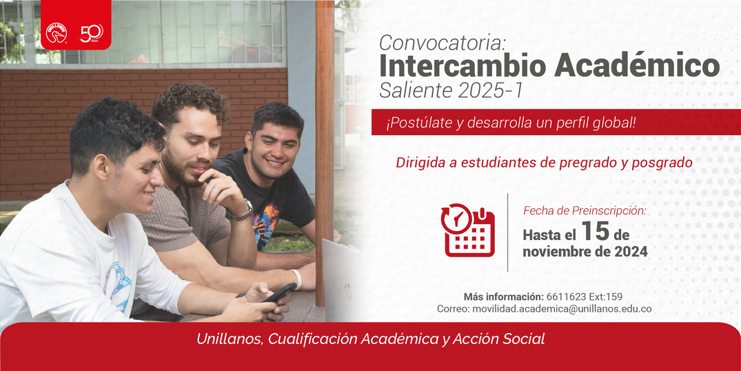 Convocatoria Intercambio Académico Saliente 2025-1