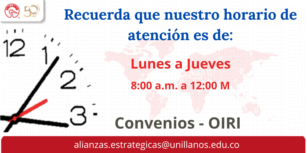 Horario de atenciaón Convenio - OIRI